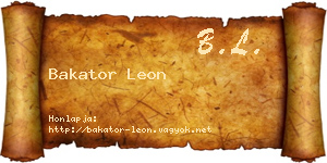Bakator Leon névjegykártya